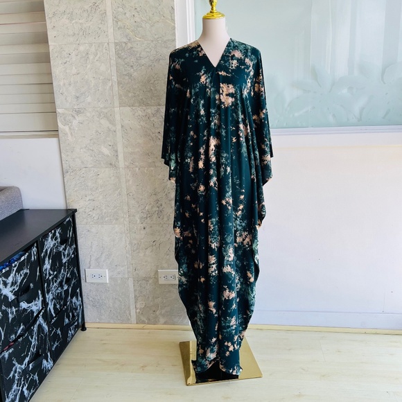 0016/ One Size Tie Dye Kaftan dark Green Color - Picture 1 of 12